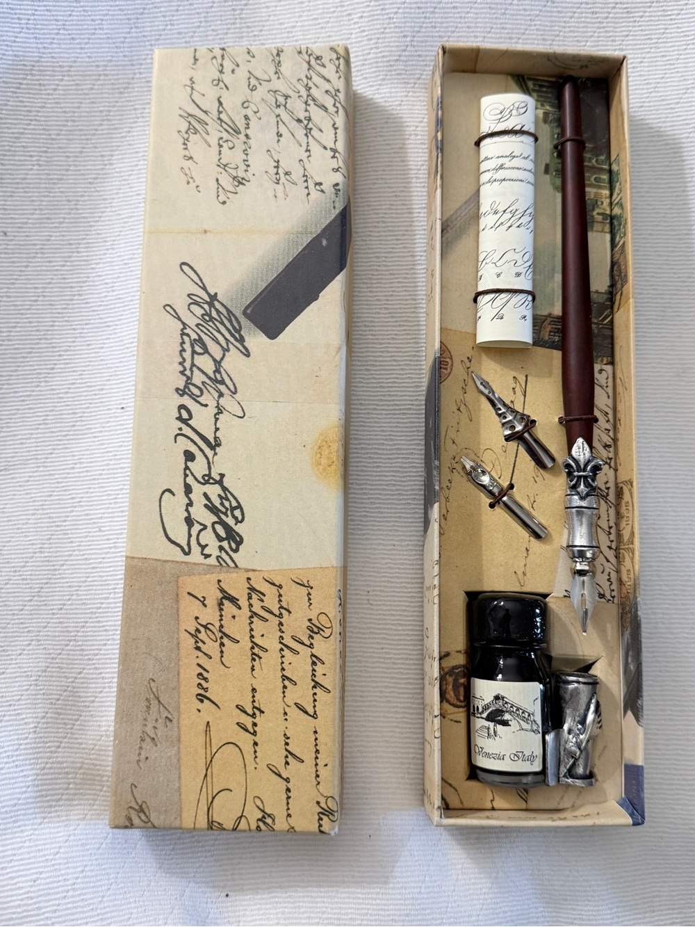 Italian Calligraphy Set Venezia Italy Dip Pen Nibs & Ink Gift Boxed New